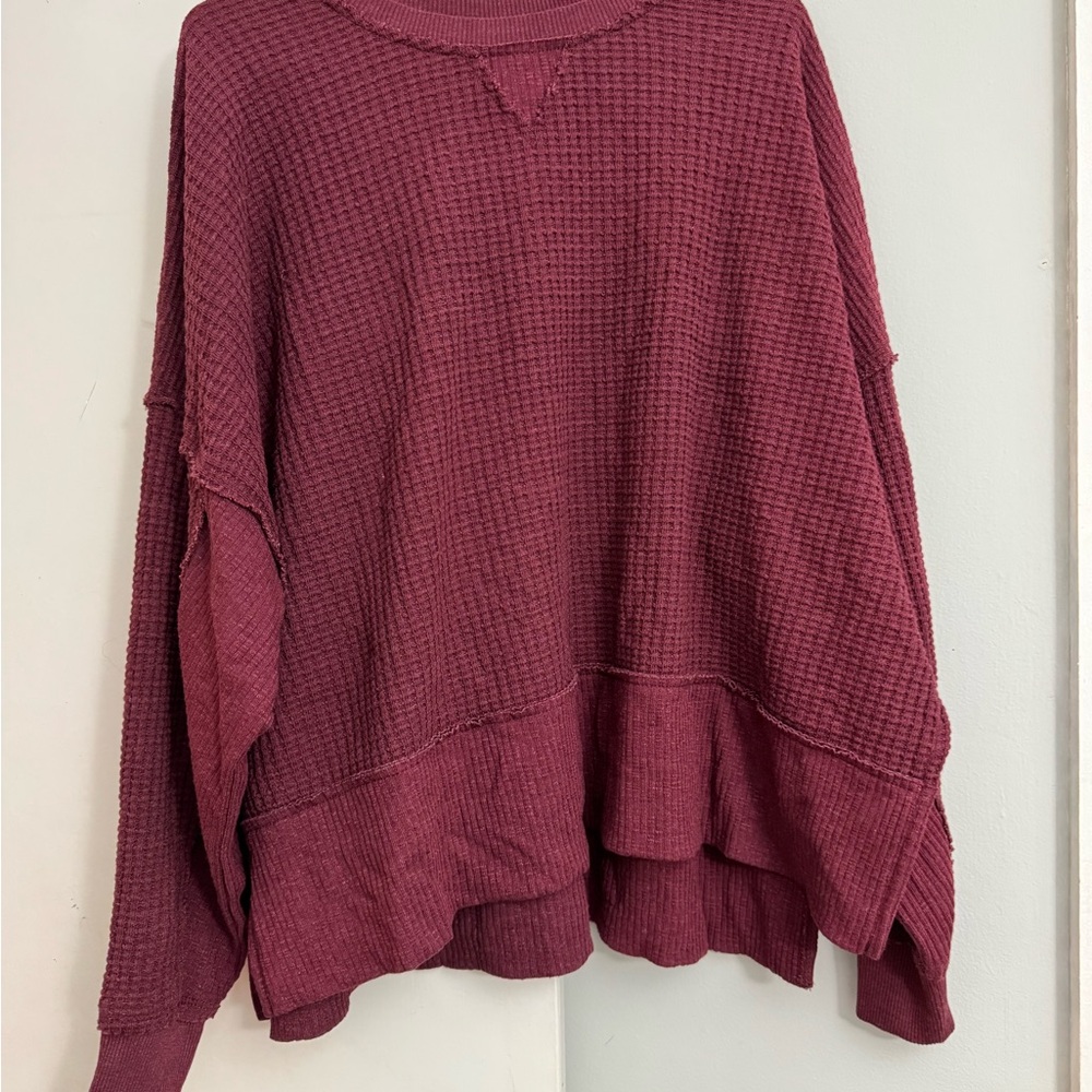 American Eagle Outfitters Maroon Crew Neck Sweater